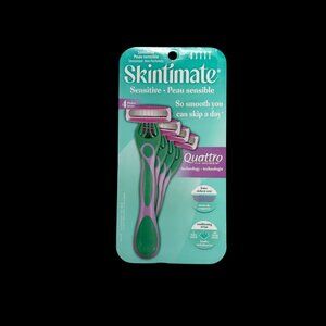 Skintimate Quattro for Women Sensitive Disposable Razors Unscented 4-Pack